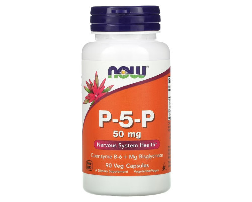 Now Foods, P-5-P, 50 мг, 90 вегетарианских капсул Now Foods, P-5-P, 50 мг, 90 вегетарианских капсул