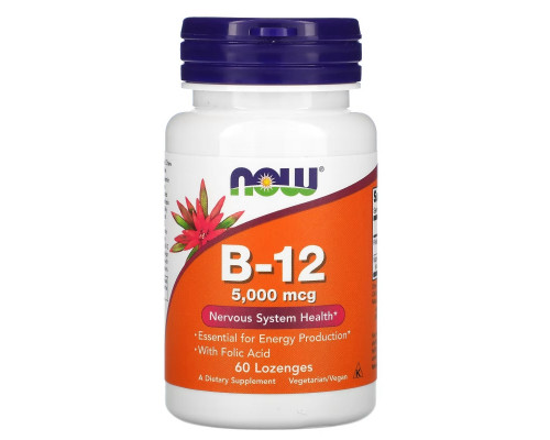 Now Foods B-12 5000 мкг 60 леденцов Now Foods B-12 5000 мкг 60 леденцов