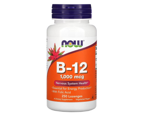 Now Foods B-12 1000 мкг 250 леденцов Now Foods B-12 1000 мкг 250 леденцов