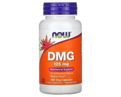 Now Foods, ДМГ, 125 мг, 100 растительных капсул Now Foods, ДМГ, 125 мг, 100 растительных капсул