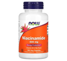 Now Foods, Ниацинамид, 500 мг, 100 капсул