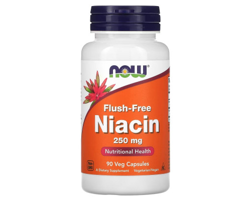NOW Foods, Flush-Free Niacin, 125 mg, 90 Veg Capsules NOW Foods, Flush-Free Niacin, 125 mg, 90 Veg Capsules
