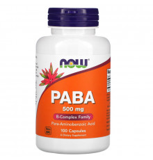 Now Foods PABA (пара-аминобензойная кислота) 500 мг 100 капсул