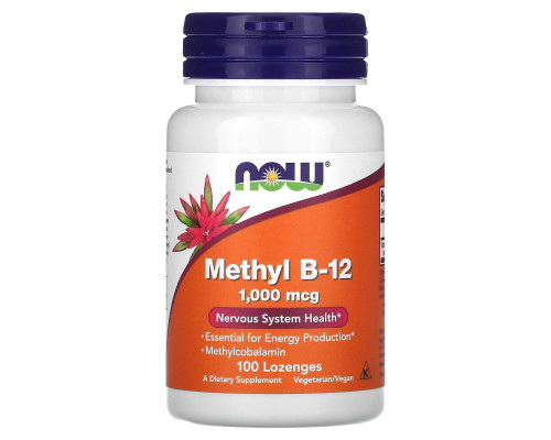 Now Foods, Метил B-12, 1000 мкг, 100 пастилок для рассасывания Now Foods, Метил B-12, 1000 мкг, 100 пастилок для рассасывания