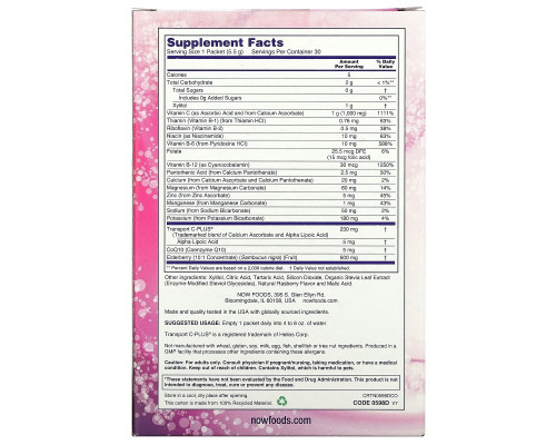 Now Foods Effer-C шипучий напиток с бузиной 30 пакетов по 5,5 г каждый Now Foods Effer-C шипучий напиток с бузиной 30 пакетов по 5,5 г каждый