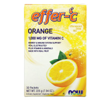 Now Foods Effer-C электролиты смесь для шипучего напитка апельсиновая 30 пакетиков по 7.5 г