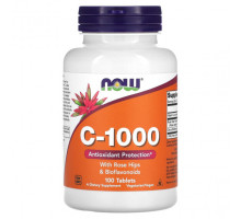 Витамин C C-1000, With Rose Hips and Bioflavonoids, 100 Tablets
