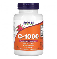 Витамин C C-1000, With Rose Hips and Bioflavonoids, 100 Tablets