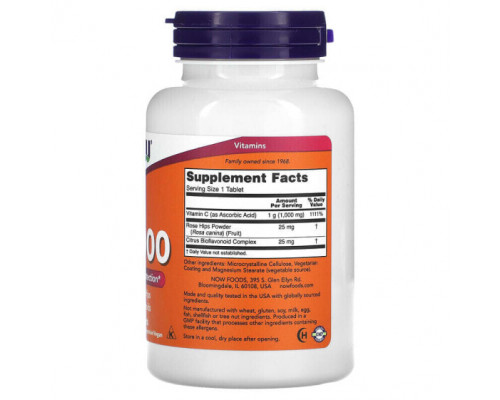 Витамин C C-1000, With Rose Hips and Bioflavonoids, 100 Tablets Витамин C C-1000, With Rose Hips and Bioflavonoids, 100 Tablets