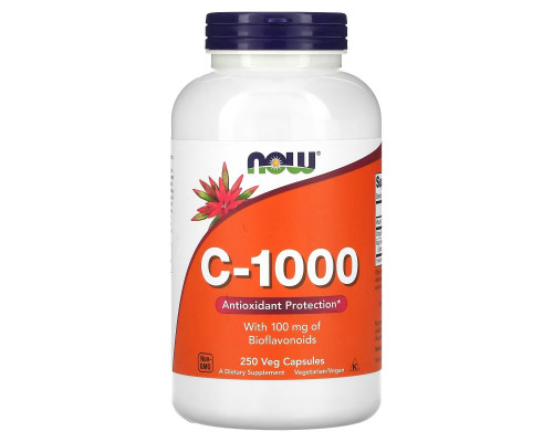 Now Foods, C-1000, с 100 мг биофлавоноидов, 250 растительных капсул