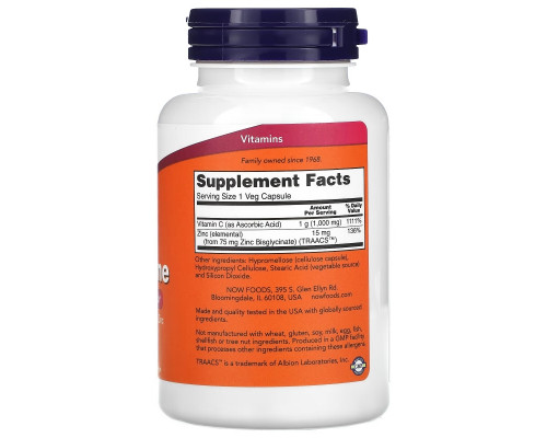 Now Foods, C-1000 Zinc Immune, Seasonal Support Formula, 90 Veg Capsules Now Foods, C-1000 Zinc Immune, Seasonal Support Formula, 90 Veg Capsules