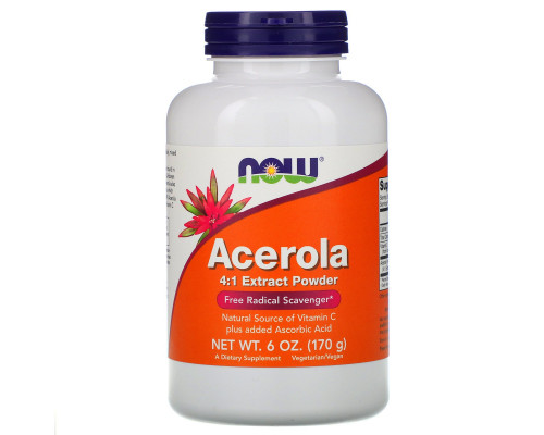 Now Foods Ацерола концентрированный порошок 4:1 6 унций (170 г) Now Foods Ацерола концентрированный порошок 4:1 6 унций (170 г)