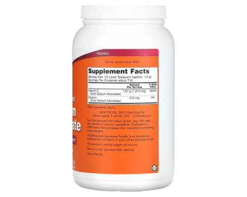Now Foods Аскорбат натрия порошок 3 фунта (1361 г) Now Foods Аскорбат натрия порошок 3 фунта (1361 г)