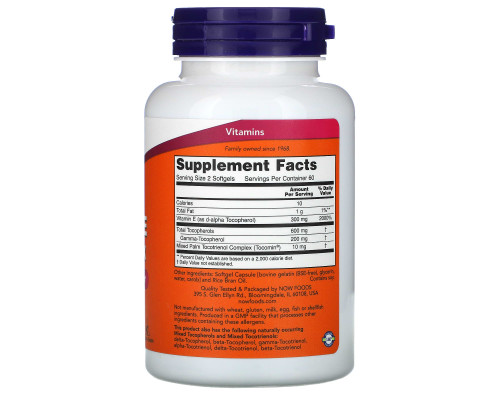 Now Foods, Комплекс гамма E, улучшенный, 120 желатиновых капсул Now Foods, Комплекс гамма E, улучшенный, 120 желатиновых капсул