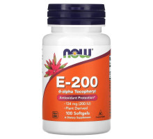NOW Foods, E-200, 134 мг (200 МЕ), 100 мягких таблеток