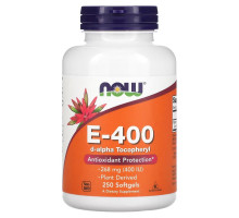 Now Foods, Natural E-400, 250 мягких таблеток