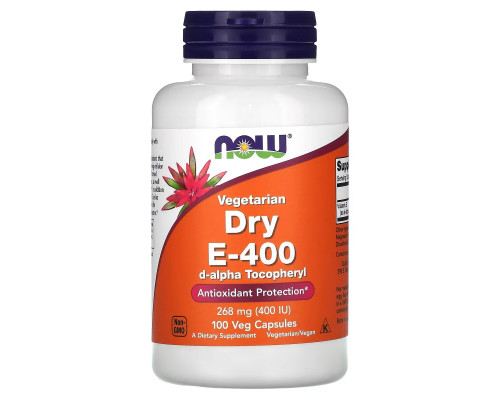 Now Foods, Сухой E-400, 100 растительных капсул Now Foods, Сухой E-400, 100 растительных капсул