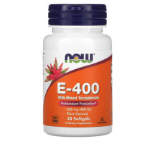 Витамин Е NOW Foods, E-400, 268 мг (400 МЕ), 100 мягких таблеток