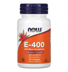 Витамин Е NOW Foods, E-400, 268 мг (400 МЕ), 100 мягких таблеток