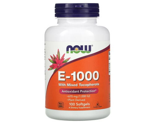 Now Foods, E-1000, 100 мягких таблеток Now Foods, E-1000, 100 мягких таблеток