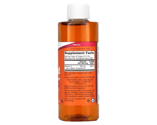Now Foods, Натуральный жидкий витамин E, 4 ж. унц. (120 мл) Now Foods, Натуральный жидкий витамин E, 4 ж. унц. (120 мл)