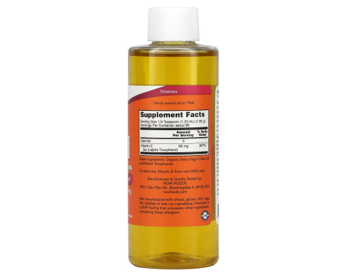 Now Foods, Натуральное E-Масло, 118 мл Now Foods, Натуральное E-Масло, 118 мл