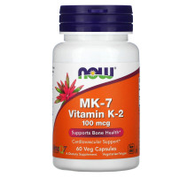 Now Foods, MK-7, витамин K-2, 100 мкг, 60 вегетарианских капсул