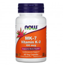 Now Foods, MK-7, витамин K-2, 100 мкг, 60 вегетарианских капсул