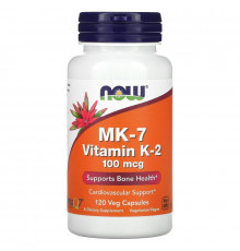 Now Foods, MK-7 витамин K-2 , 100 мкг, 120 капсул в растительной оболочке