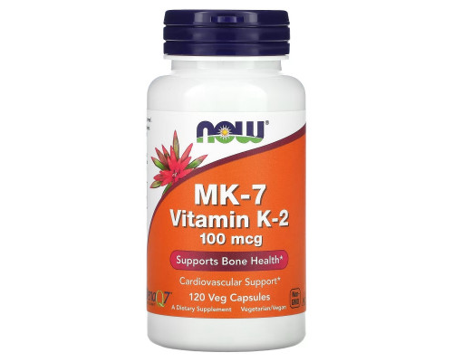 Now Foods, MK-7 витамин K-2 , 100 мкг, 120 капсул в растительной оболочке Now Foods, MK-7 витамин K-2 , 100 мкг, 120 капсул в растительной оболочке