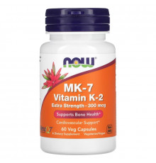 Now Foods, MK-7 Vitamin K-2, Extra Strength, 300 mcg, 60 Veg Capsules