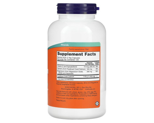 Now Foods Coral Calcium Plus 250 вегетарианских капсул Now Foods Coral Calcium Plus 250 вегетарианских капсул
