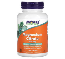 NOW Foods, Magnesium Citrate, 200 mg, 100 Tablets