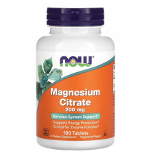 NOW Foods, Magnesium Citrate, 200 mg, 100 Tablets