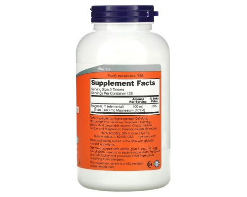 Now Foods Цитрат магния 200 мг 250 таблеток Now Foods Цитрат магния 200 мг 250 таблеток