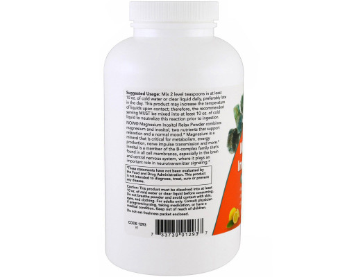 Now Foods, Магний расслабляющий инозитол, лимонад, 454 г (16 унций) Now Foods, Магний расслабляющий инозитол, лимонад, 454 г (16 унций)