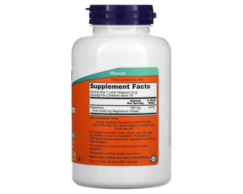 Now Foods Цитрат магния 100% чистый порошок 8 унций (227 г) Now Foods Цитрат магния 100% чистый порошок 8 унций (227 г)