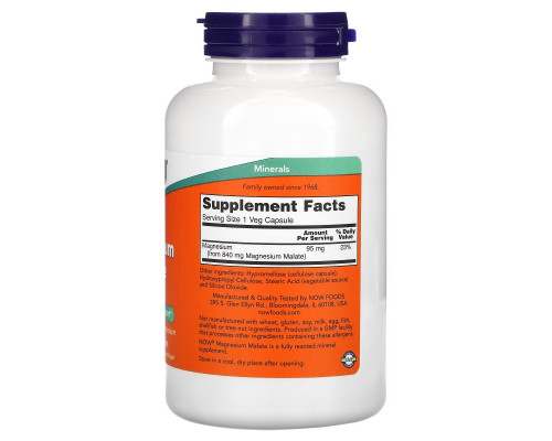 Now Foods, Magnesium Malate Caps, 180 Veg Capsules Now Foods, Magnesium Malate Caps, 180 Veg Capsules