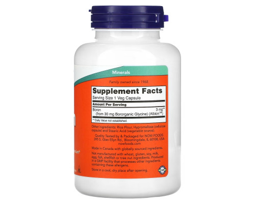 Now Foods Бор 3 мг 250 капсул Now Foods Бор 3 мг 250 капсул