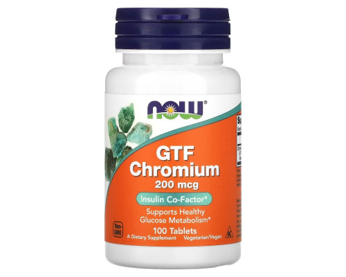 NOW Foods, GTF Chromium, 200 mcg, 100 Tablets NOW Foods, GTF Chromium, 200 mcg, 100 Tablets