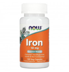 Now Foods Iron 18 мг 120 вегетарианских капсул