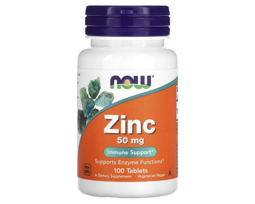 NOW Foods, Zinc, 50 mg, 100 Tablets NOW Foods, Zinc, 50 mg, 100 Tablets