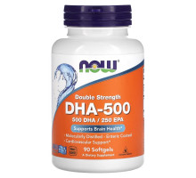 NOW Foods, Рыбий жир DHA-500, двойного действия, 90 мягких таблеток