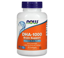 Now Foods, DHA-1000 для улучшения работы мозга с повышенной силой действия, 1000 мг, 90 мягких таблеток