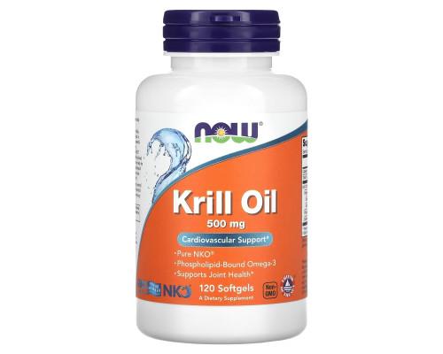 Now Foods Рыбий жир из криля Нептун (NKO) 500 мг 120 мягких желатиновых капсул