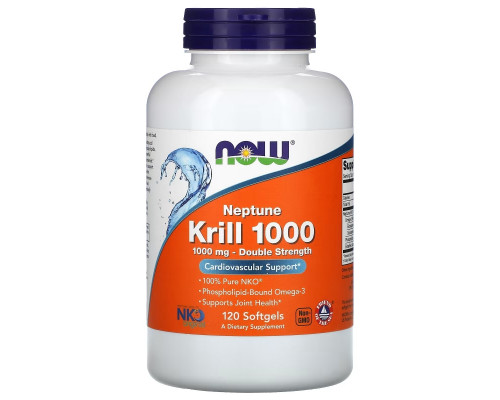 Now Foods, Криль "Нептун" 1000, 1000 мг, 120 желатиновых капсул Now Foods, Криль "Нептун" 1000, 1000 мг, 120 желатиновых капсул