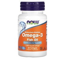 Now Foods, Омега-3, Молекулярная дистилляция, 30 капсул