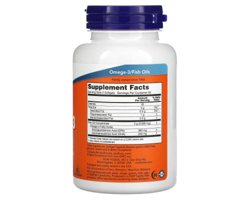 Now Foods, Molecularly Distilled Omega-3, 100 Softgels Now Foods, Molecularly Distilled Omega-3, 100 Softgels