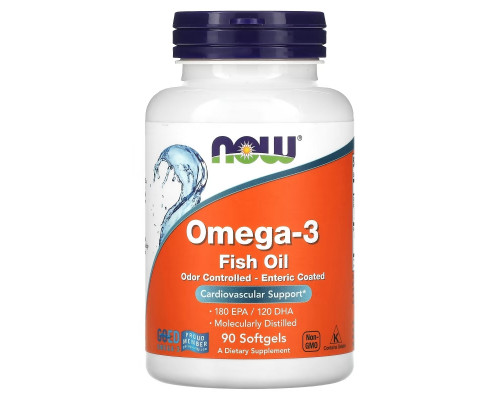NOW Foods, Omega-3 Fish Oil, 90 Softgels NOW Foods, Omega-3 Fish Oil, 90 Softgels