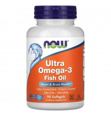 Now Foods, Ультра Омега-3, 500 EPA/250 DHA, 90 мягких капсул